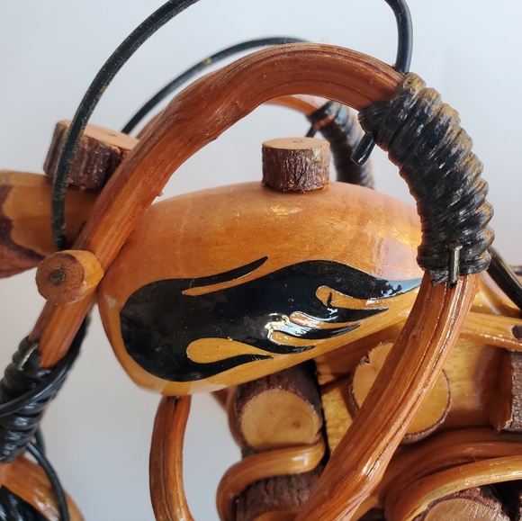 Wooden Motorcycle Model Handmade Chopper Collectible Sculpture Cycle 12" 6" 3" - Picture 9 of 13